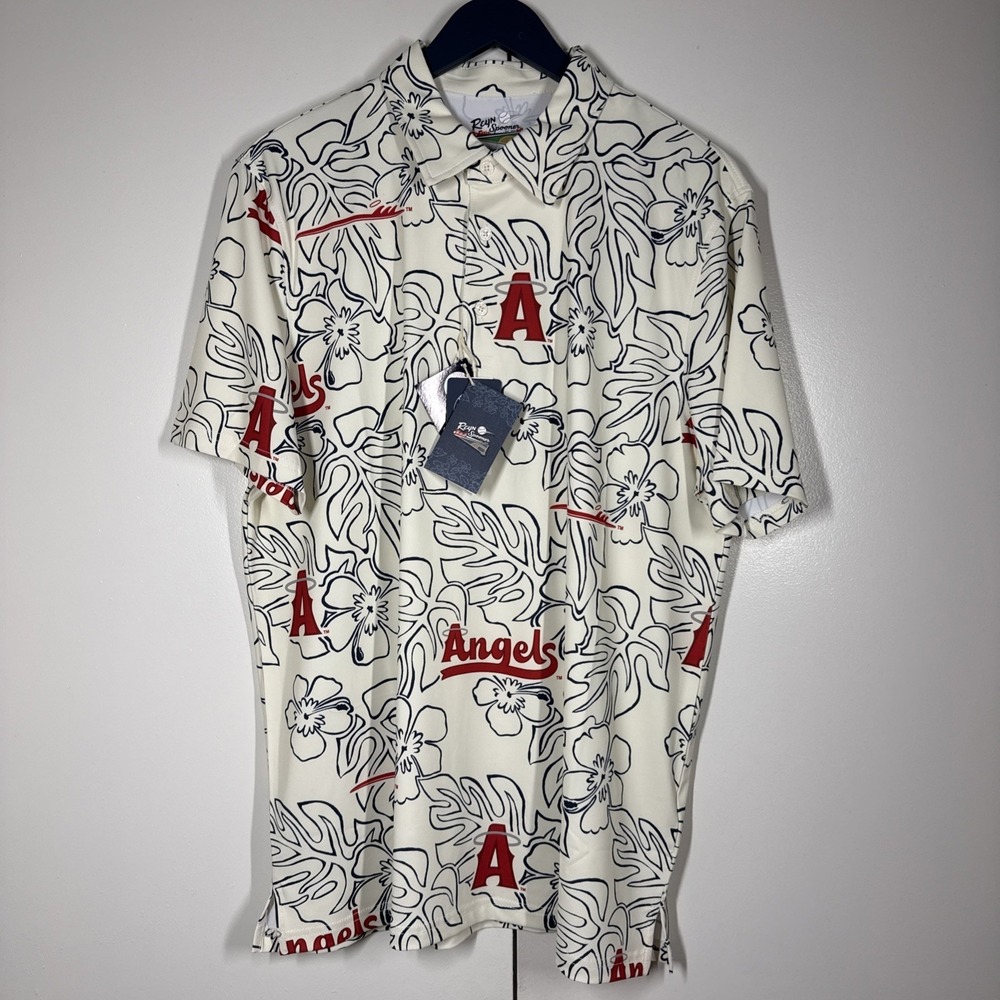 Reyn Spooner Genuine MLB LA Angels Aloha Hawaiian Shirt Men's Medium NWT